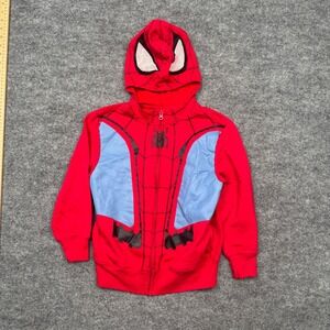 Marvel Spider-Man Far From Home Kids Red Blue Zip Up Mask Hoodie Sweatshirt SM